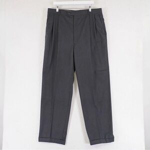 Joseph & Feiss (32) Gold Gray Pleated Front 100% Wool Men’s Dress Trouser Pants